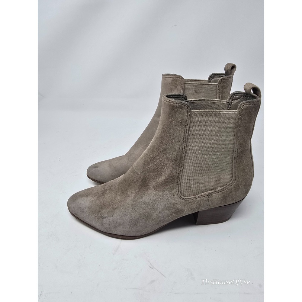 Sam Edelman Reesa Ankle Bootie Womens Size 7 Taupe Chelsea Boot Suede Leather
